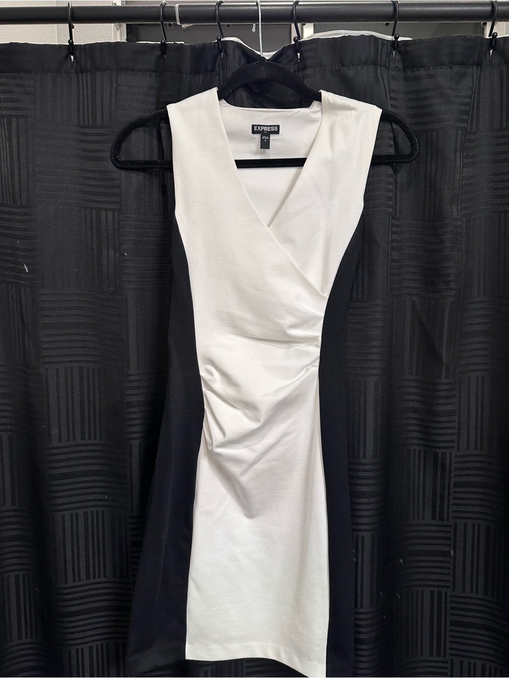 Express Black & White Midi Dress